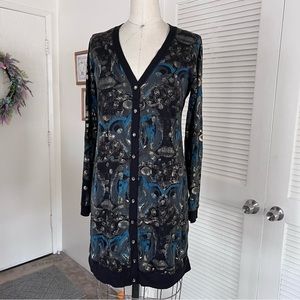 Vtg CUSTO BARCELONA Printed Cardigan Sweater